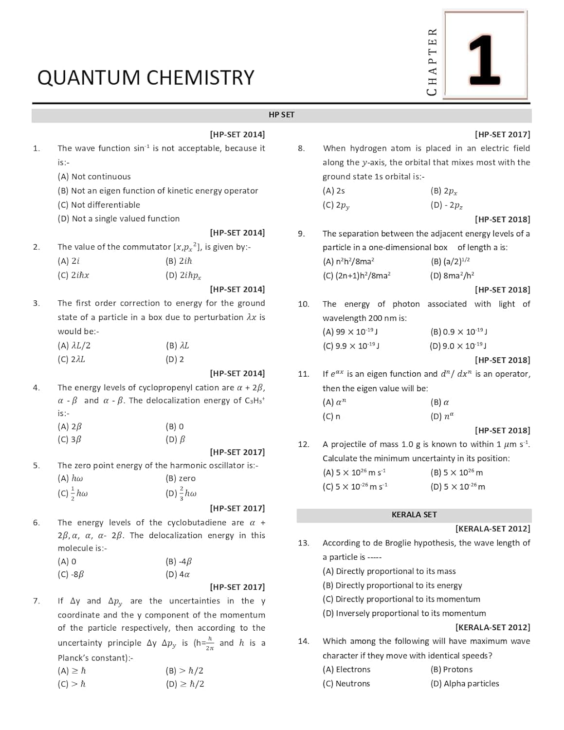 SET Chemistry Organic, Inorganic & Physical Combo Books (Set of 3) - Topicwise sorted Chemical Science Previous Year Questions solved Paper