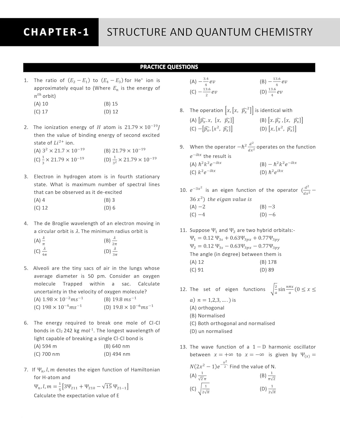 BARC OCES Chemistry Book- Most Probable Practice Questions with Solutions, Topic-Wise Sorted 1000+ Practice questions Solved Papers