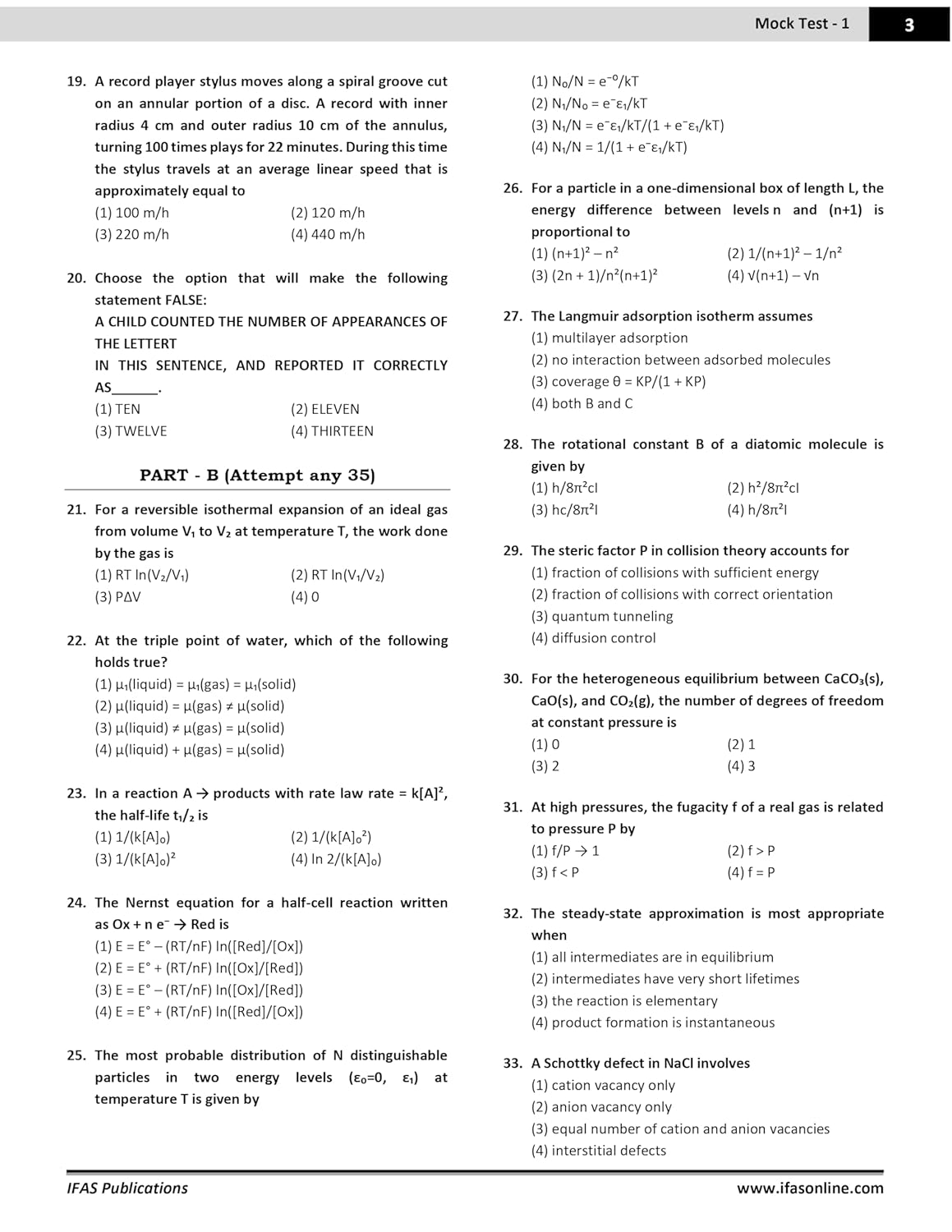 CSIR NET Chemical Science Book 2025- Mock Test Papers for Rank Booster