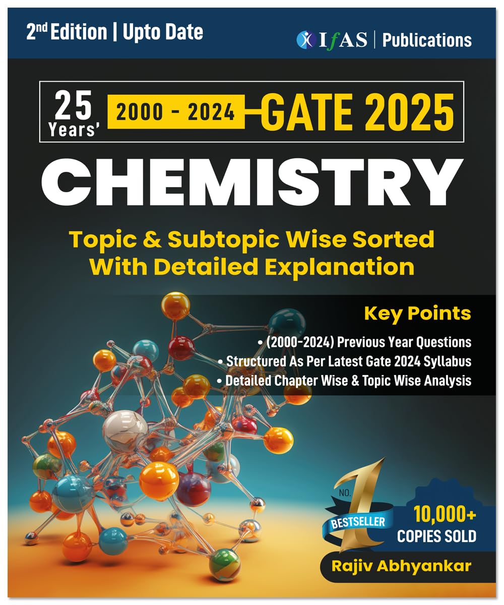 GATE Chemistry Book Previous Year Solved Paper (2000 to 2024) Topicwise Sorted Questions with Detailed Solutions