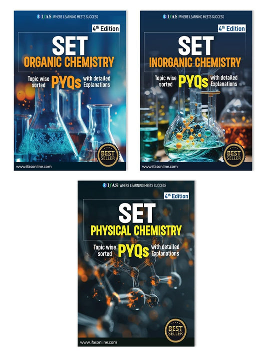 SET Chemistry Organic, Inorganic & Physical Combo Books (Set of 3) - Topicwise sorted Chemical Science Previous Year Questions solved Paper